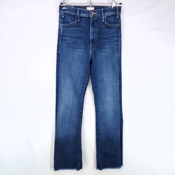 Mother The Hustler Ankle Fray Jeans Womens 26 Kick Flare Shaping Denim - Picture 1 of 16